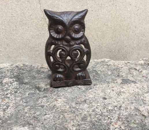 Cast Iron Owl Candle Stand Candle Holder 2