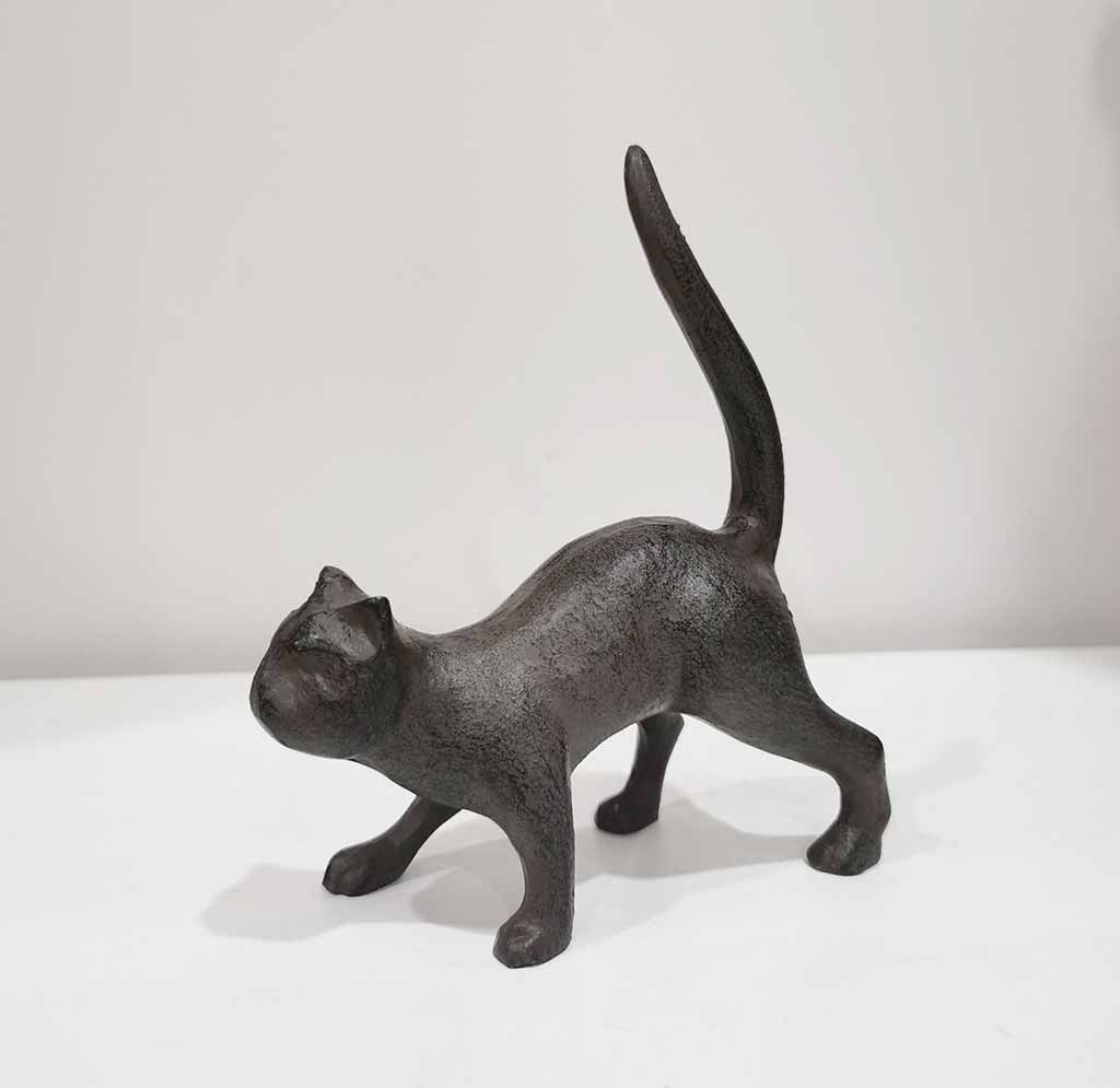Cast Iron Cat Sculpture 3