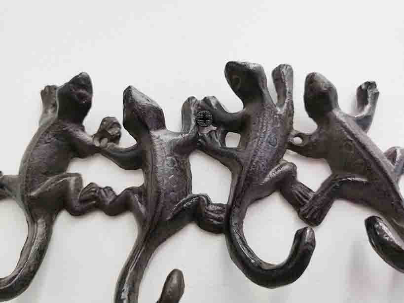 Gecko Lizards Wall Hooks 4 Hook Rack 2