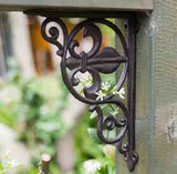 Fleur de Lis Wall Shelf Bracket Brown 03
