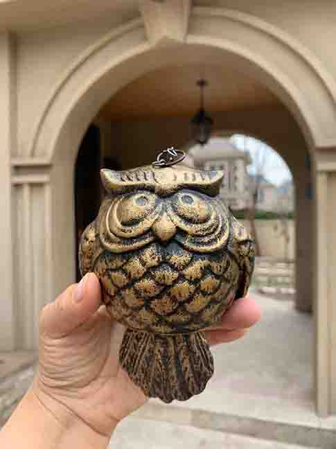 Cast Iron Owl Wind Chime 04