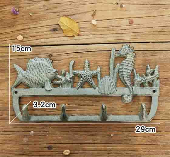 Seahorse Fish Starfish 5 Hook Rack 04